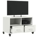 Miniatyrbilde 6 av 11: vidaXL TV-benk hvit 68x39x43,5 cm stål
