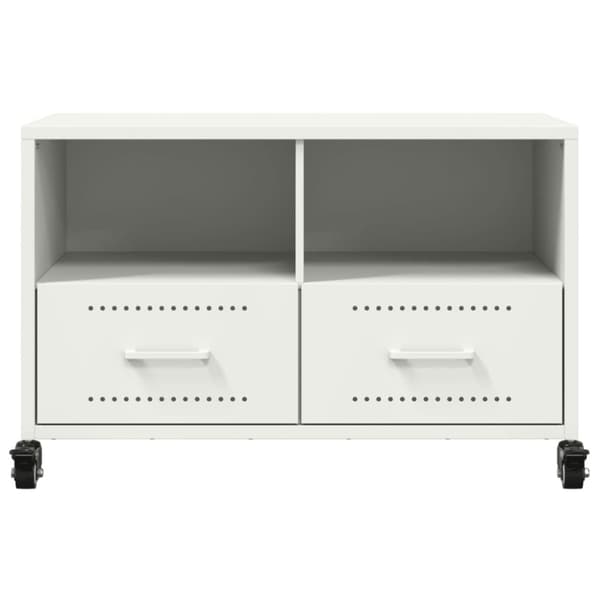 vidaXL TV-benk hvit 68x39x43,5 cm stål