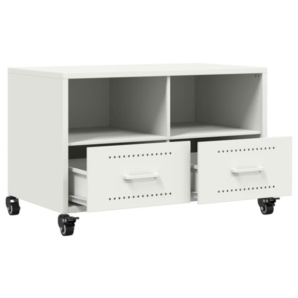 vidaXL TV-benk hvit 68x39x43,5 cm stål