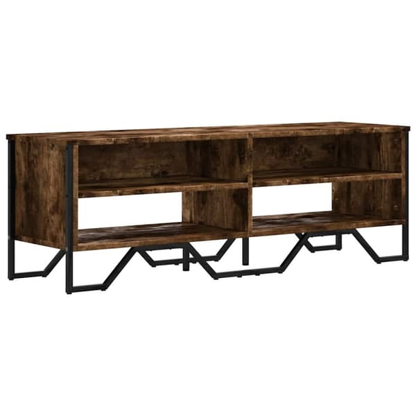 vidaXL Tv-bänk rökfärgad ek 122x34x41 cm konstruerat trä