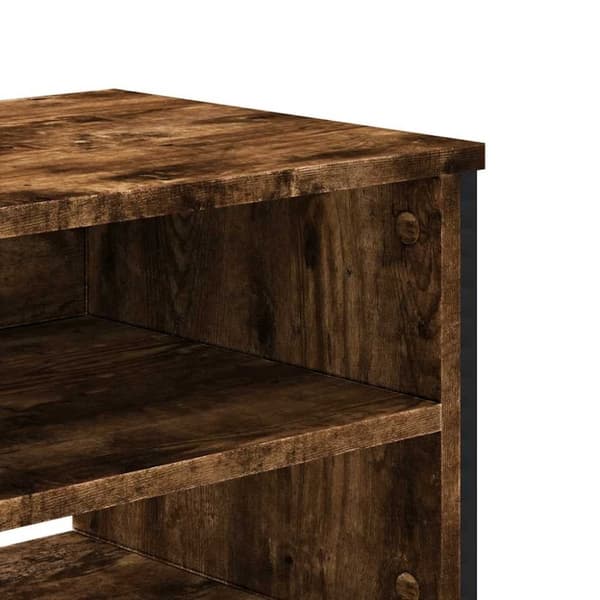vidaXL Tv-bänk rökfärgad ek 122x34x41 cm konstruerat trä