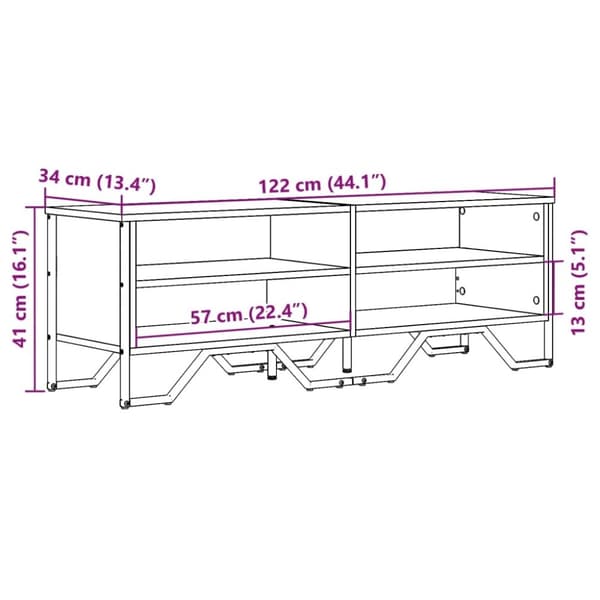 vidaXL Tv-bänk rökfärgad ek 122x34x41 cm konstruerat trä