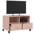 Miniatyrbilde 6 av 11: vidaXL TV-benk rosa 68x39x43,5 cm stål