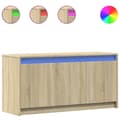 Miniatyrbillede 3 af 11: vidaXL tv-bord med LED-lys 100x34x50 cm konstrueret træ sonoma-eg