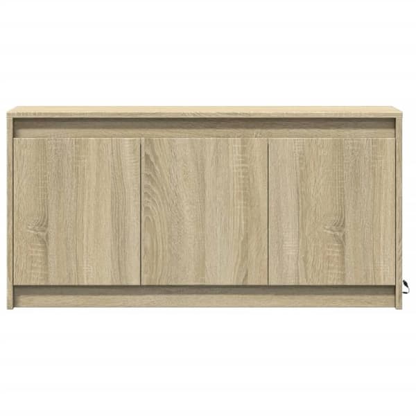 vidaXL tv-bord med LED-lys 100x34x50 cm konstrueret træ sonoma-eg