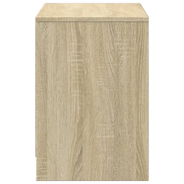 vidaXL tv-bord med LED-lys 100x34x50 cm konstrueret træ sonoma-eg