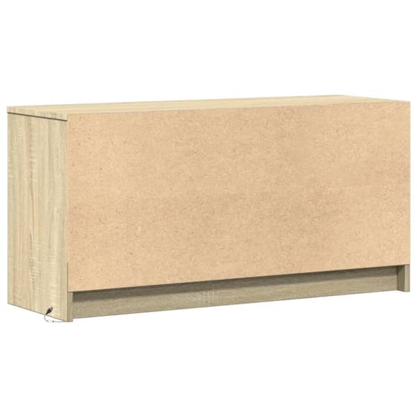 vidaXL tv-bord med LED-lys 100x34x50 cm konstrueret træ sonoma-eg