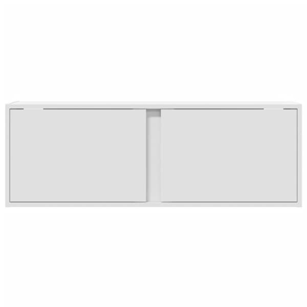 vidaXL væghængt tv-bord med LED-lys 100x31x35 cm hvid