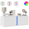 Miniatyrbillede 1 af 11: vidaXL væghængt tv-bord med LED-lys 100x31x35 cm hvid