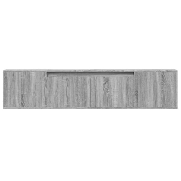 vidaXL TV-seinäkaappi LED-valoilla harmaa Sonoma 180x31x39,5 cm
