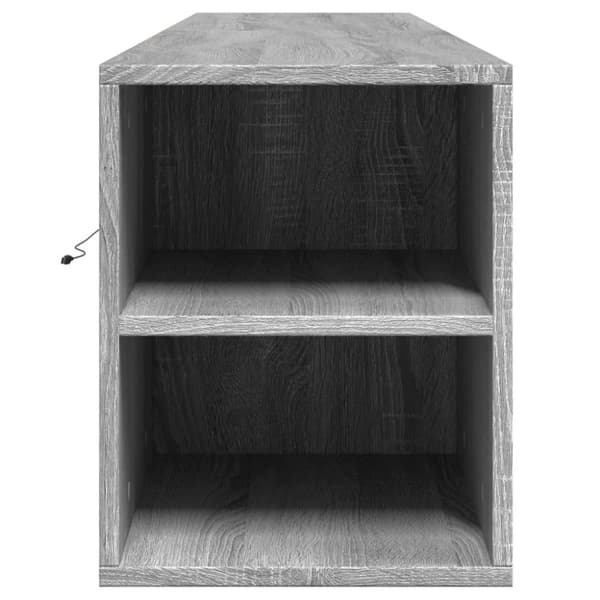 vidaXL TV-seinäkaappi LED-valoilla harmaa Sonoma 180x31x39,5 cm