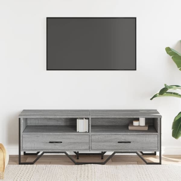 vidaXL tv-bord 122x34x41 cm konstrueret træ grå sonoma-eg