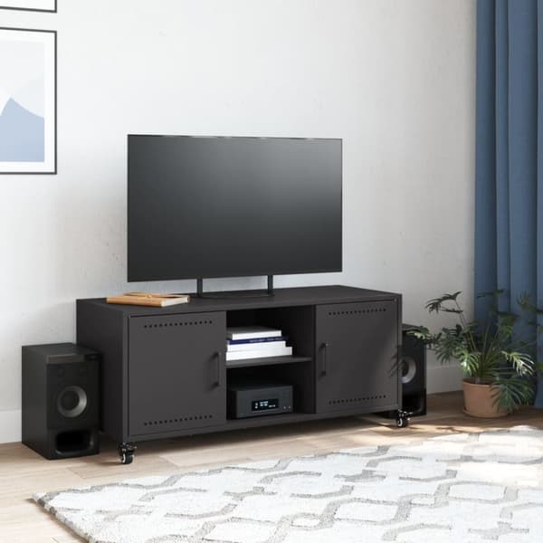 vidaXL tv-bord 100,5x39x43,5 cm stål sort