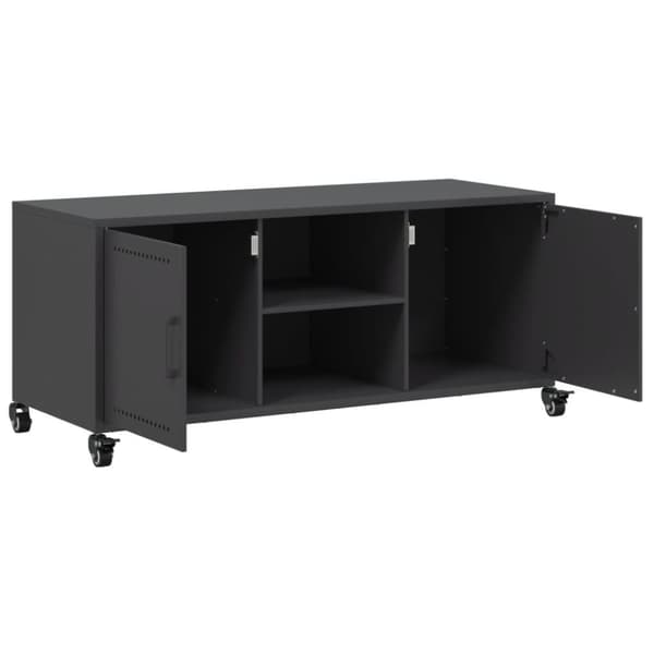 vidaXL tv-bord 100,5x39x43,5 cm stål sort