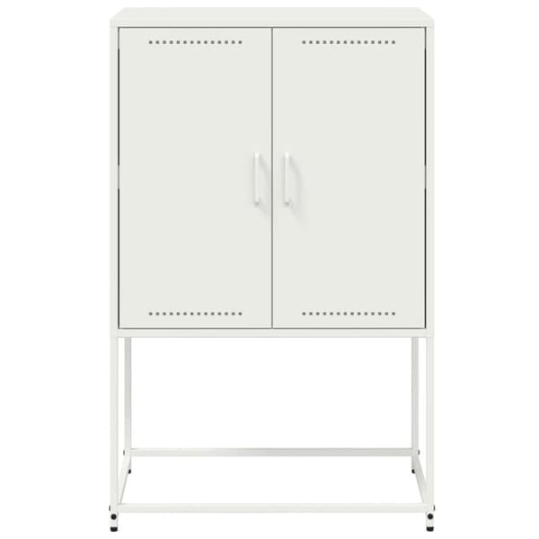 vidaXL TV-taso valkoinen 68x39x60,5 cm teräs