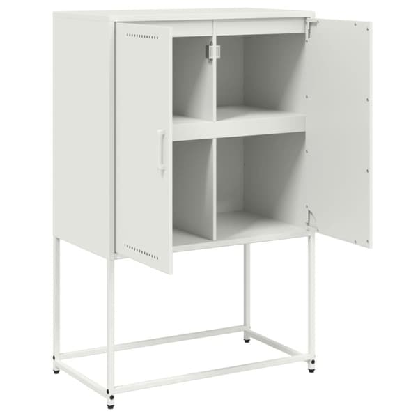 vidaXL TV-taso valkoinen 68x39x60,5 cm teräs