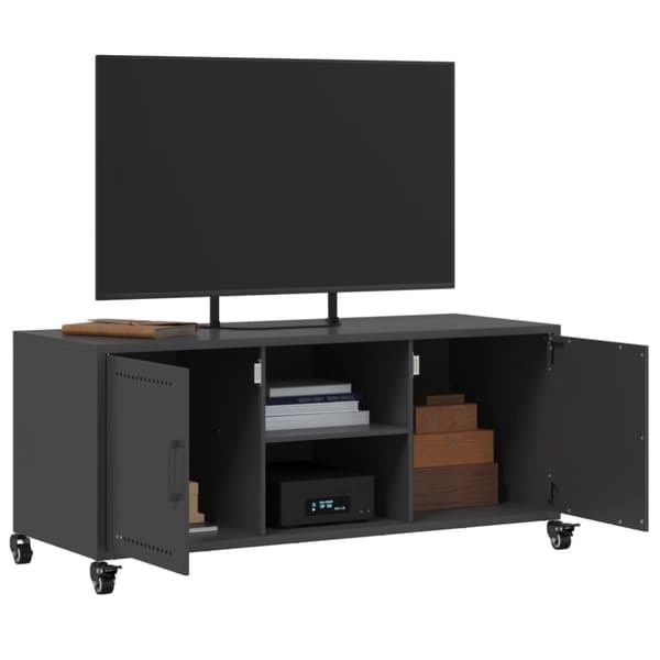 vidaXL TV-benk svart 100,5x39x43,5 cm stål