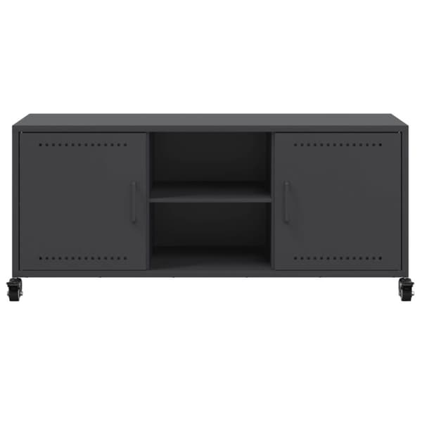 vidaXL TV-benk svart 100,5x39x43,5 cm stål