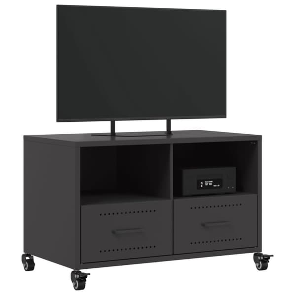 vidaXL Tv-bänk svart 68x39x43,5 cm stål