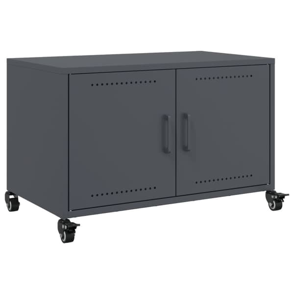 vidaXL TV-benk antrasitt 68x39x43,5 cm kaldvalset stål