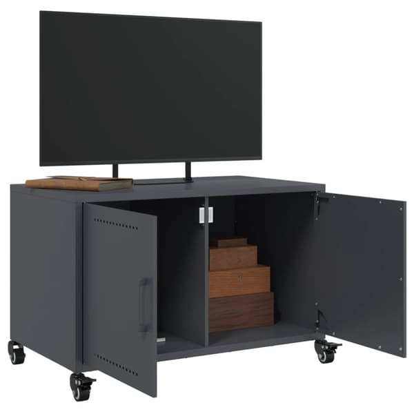 vidaXL TV-benk antrasitt 68x39x43,5 cm kaldvalset stål