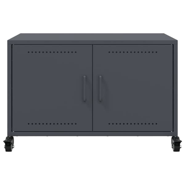 vidaXL TV-benk antrasitt 68x39x43,5 cm kaldvalset stål