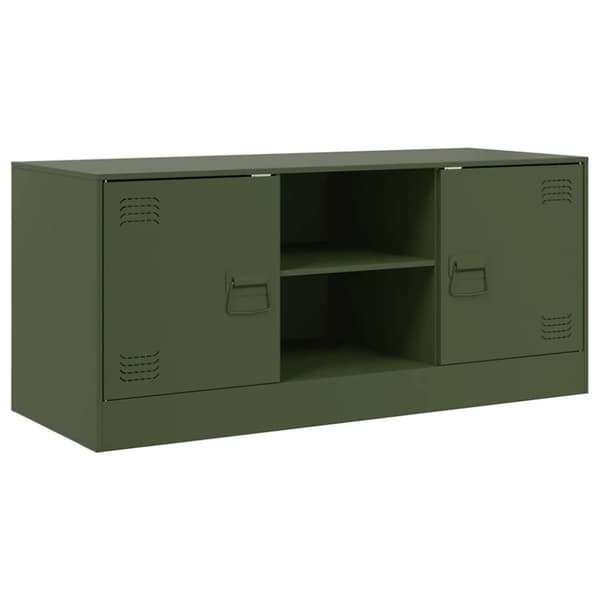 vidaXL TV-skåp olivgrön 99x39x44 cm stål