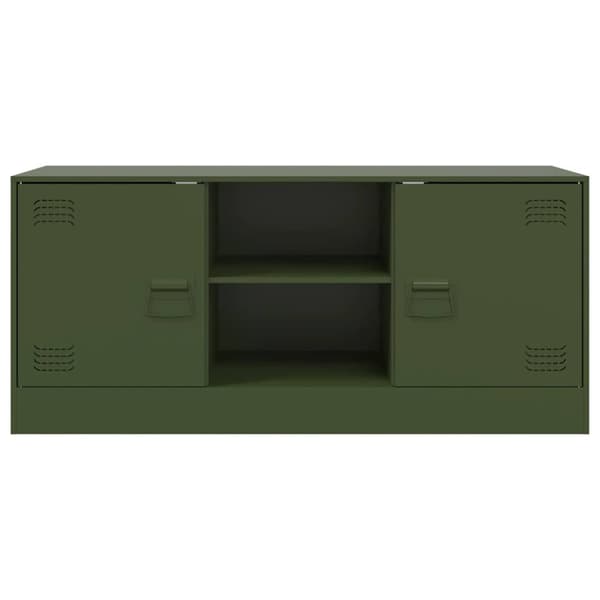 vidaXL TV-skåp olivgrön 99x39x44 cm stål
