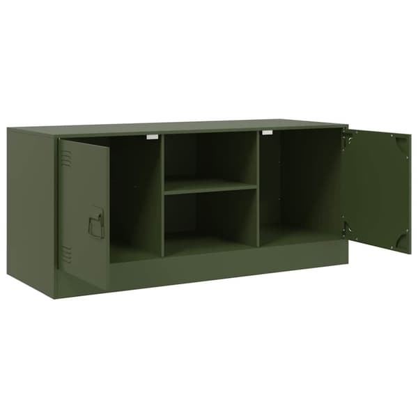 vidaXL TV-skåp olivgrön 99x39x44 cm stål