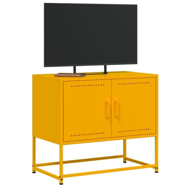 vidaXL tv-bord 68,5x39x60,5 cm stål sennepsgul