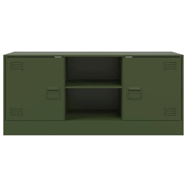 vidaXL TV-taso oliivinvihreä 99x39x44 cm teräs