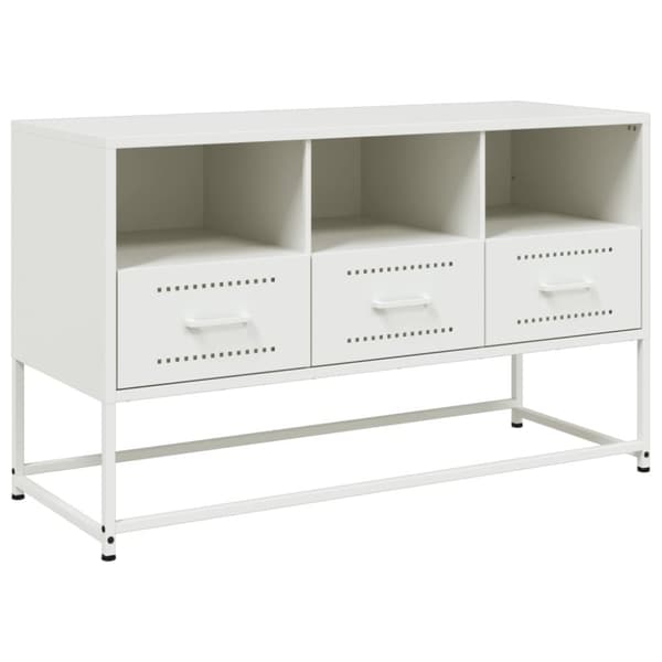 vidaXL TV-skåp vit 100,5x39x60,5 cm stål