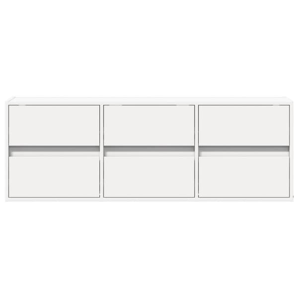 vidaXL Vegghengt TV-benk med LED hvit 130x31x45 cm