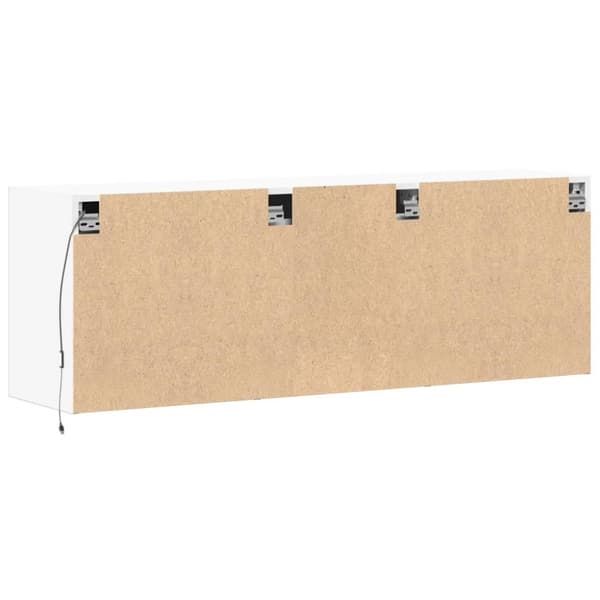 vidaXL Vegghengt TV-benk med LED hvit 130x31x45 cm