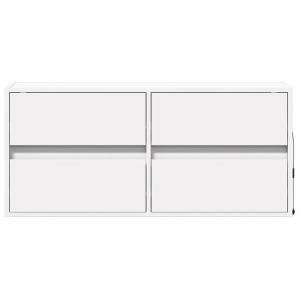 vidaXL Vegghengt TV-benk med LED hvit 100x31x45 cm