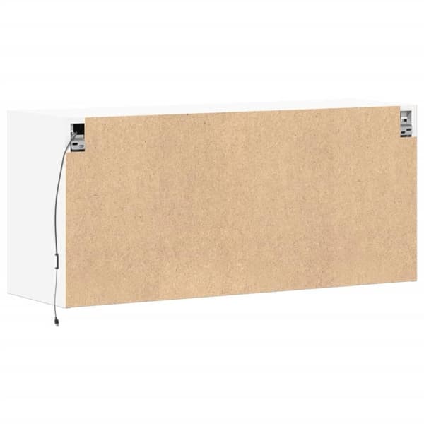 vidaXL Vegghengt TV-benk med LED hvit 100x31x45 cm