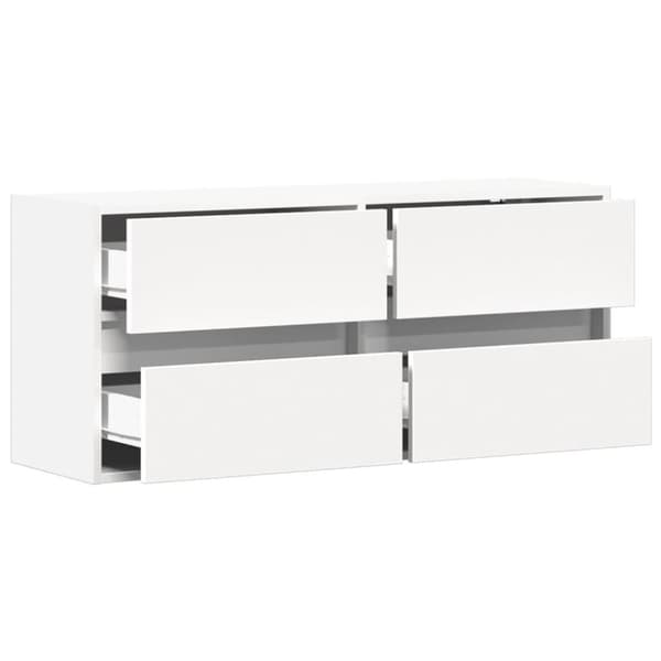 vidaXL Vegghengt TV-benk med LED hvit 100x31x45 cm