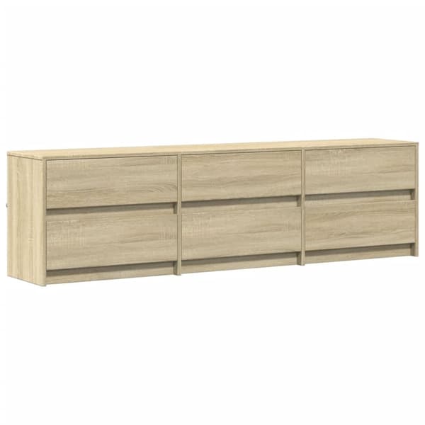 vidaXL TV-benk med LED sonoma eik 180x34x50 cm konstruert tre