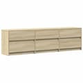 Miniatyrbilde 4 av 11: vidaXL TV-benk med LED sonoma eik 180x34x50 cm konstruert tre