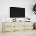 Miniatyrbilde 5 av 11: vidaXL TV-benk med LED sonoma eik 180x34x50 cm konstruert tre