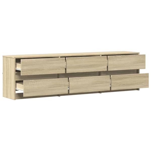vidaXL TV-benk med LED sonoma eik 180x34x50 cm konstruert tre