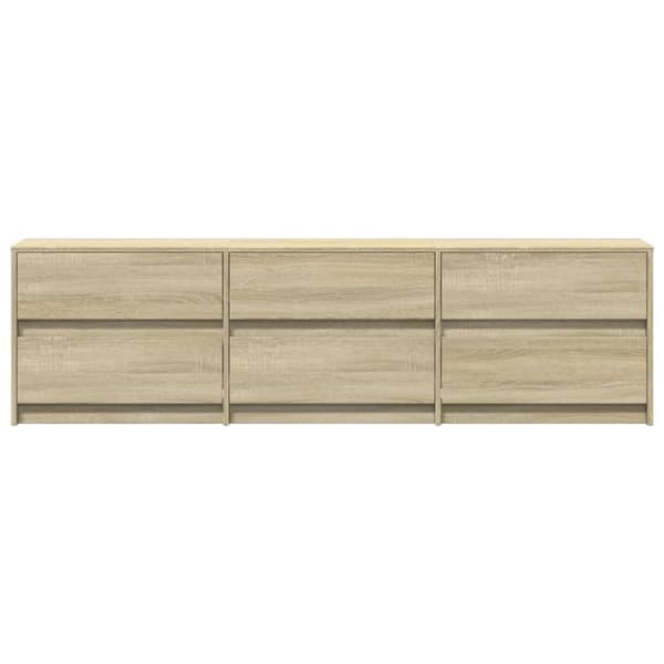 vidaXL TV-benk med LED sonoma eik 180x34x50 cm konstruert tre