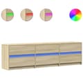 Miniatyrbilde 1 av 11: vidaXL TV-benk med LED sonoma eik 180x34x50 cm konstruert tre