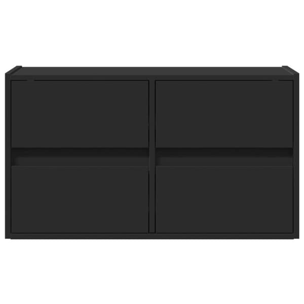 vidaXL Vegghengt TV-benk med LED svart 80x31x45 cm