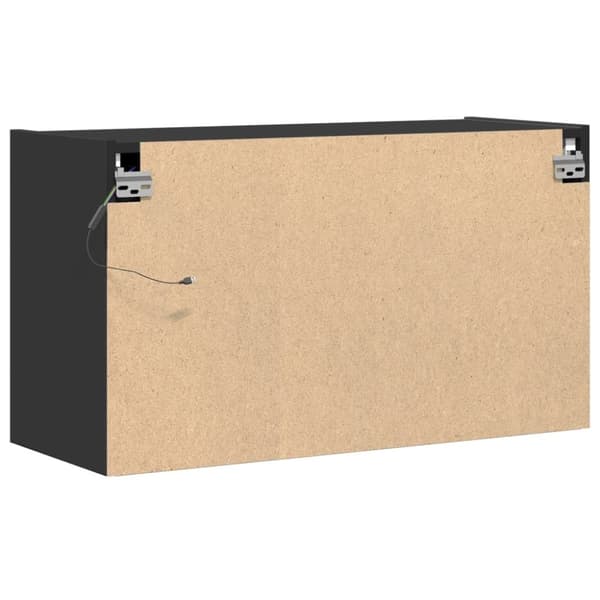 vidaXL Vegghengt TV-benk med LED svart 80x31x45 cm