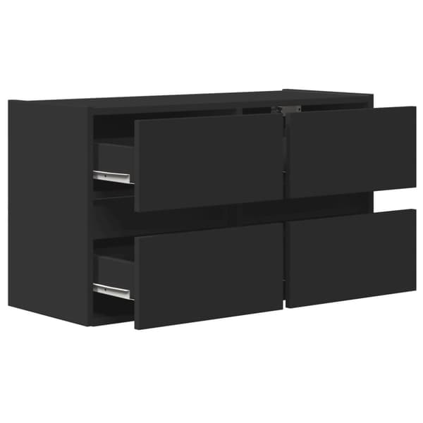 vidaXL Vegghengt TV-benk med LED svart 80x31x45 cm