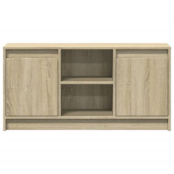 vidaXL TV-benk med LED sonoma eik 100x34x50 cm konstruert tre