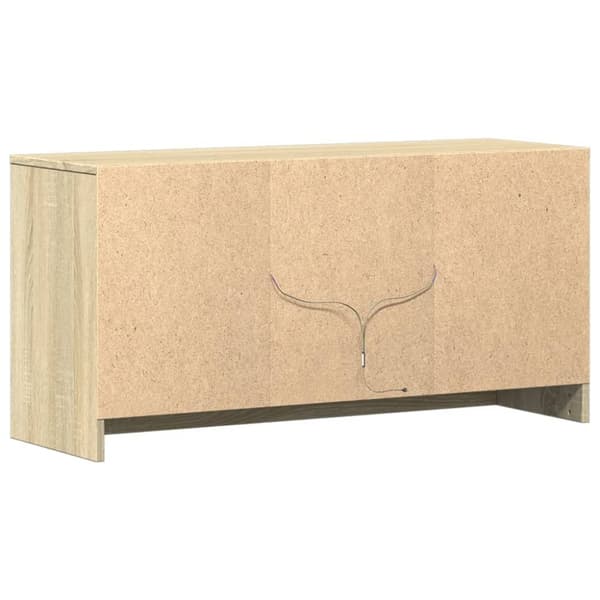 vidaXL TV-benk med LED sonoma eik 100x34x50 cm konstruert tre