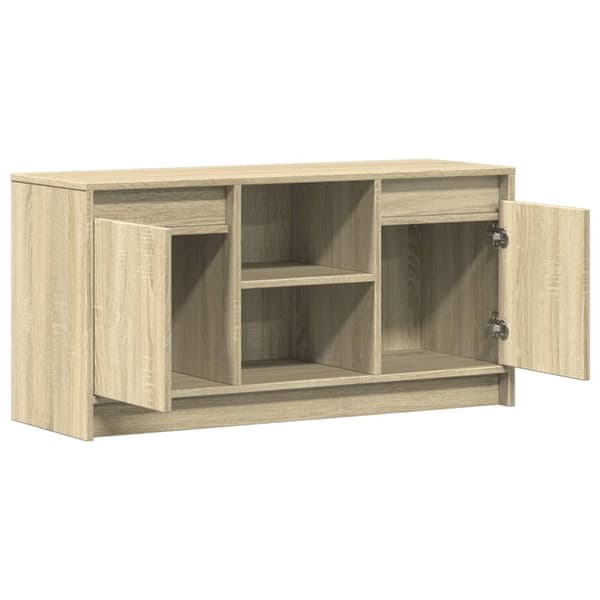 vidaXL TV-benk med LED sonoma eik 100x34x50 cm konstruert tre