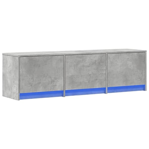vidaXL Tv-bänk med LEDs betonggrå 140x34x40 cm konstruerat trä
